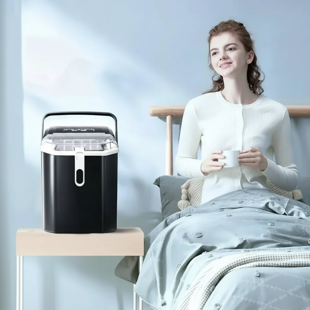 Effortless Ice Maker | Portable Countertop Ice Machine with Self-Cleaning Feature | Ideal for Home and Outdoor Use
