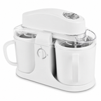 Home Treats | Dual Bowl Ice Cream Maker with Easy One-Knob Control | Compact Design for Quick Frozen Desserts
