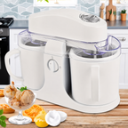 Home Treats | Dual Bowl Ice Cream Maker with Easy One-Knob Control | Compact Design for Quick Frozen Desserts